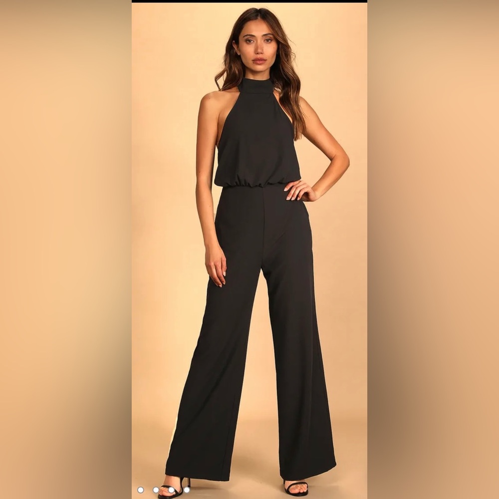 Lulus Moments For Life Halter Jumpsuit M